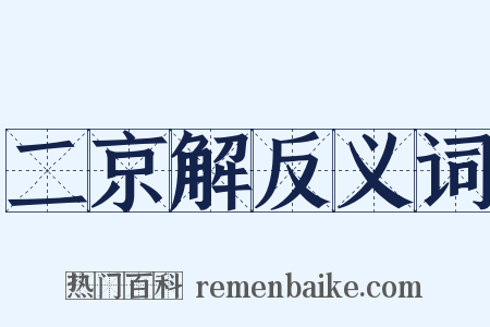 二京解反义词是什么意思的图片